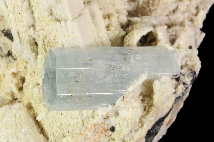Aquamarine Crystal with Black Tourmaline & Feldspar - Namibia #93692